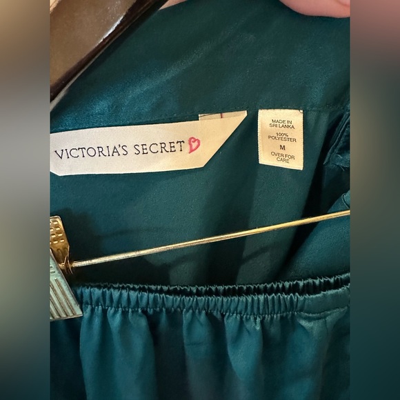 Victoria’s Secret Long Sleeved Pant Pajamas Dark Green - Picture 8 of 10